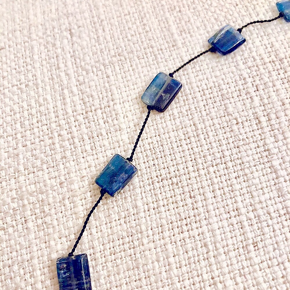 Blue Square Stone Necklace!